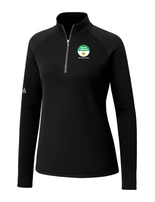Adidas Womens Black Spacer Quarter-Zip Pullover  w/MTA Turnpike Logo