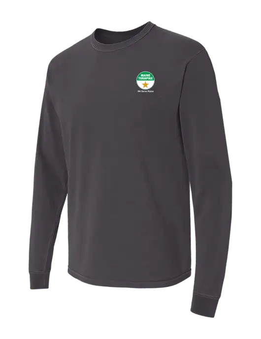Comfort Colors Garment-Dyed Dark Grey Heavyweight Long Sleeve T-Shirt w/MTA Turnpike Logo