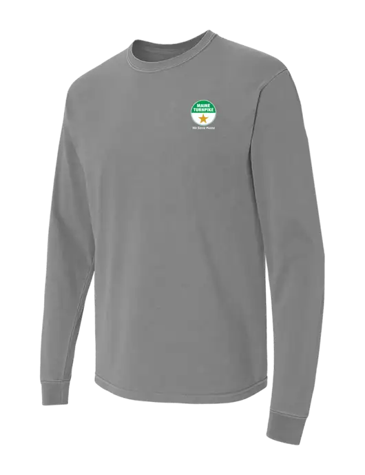 Comfort Colors Garment-Dyed Medium Grey Heavyweight Long Sleeve T-Shirt w/MTA Turnpike Logo