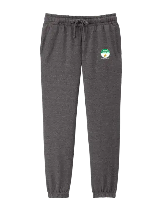 District Womens Heathered Charcoal Fleece Sweatpants w/MTA Turnpike Logo