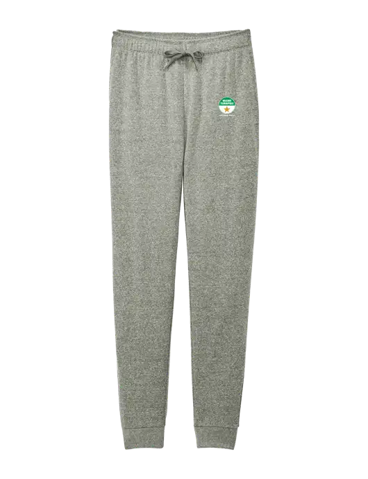 District Womens Dark Medium Grey Mid-Rise Fleece Jogger w/MTA Turnpike Logo