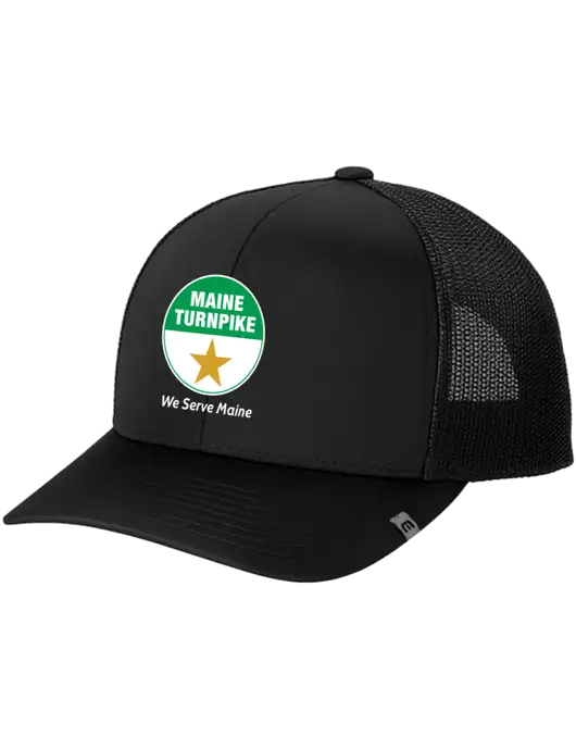 TravisMathew Black Cruz Trucker Cap w/MTA Turnpike Logo