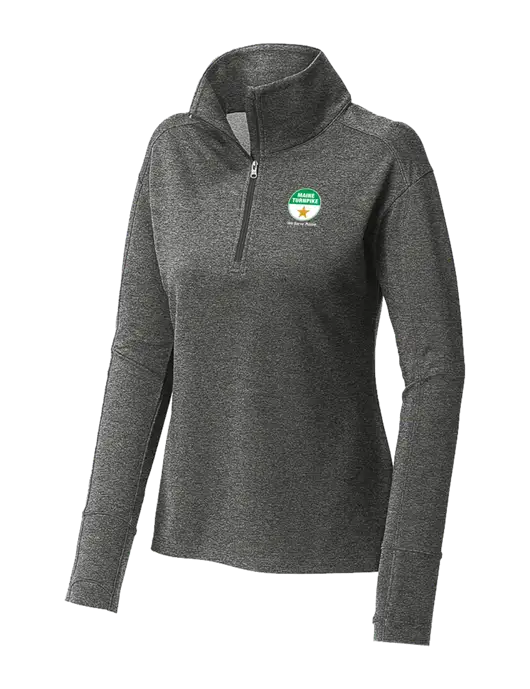 Womens Sport-Wick Flex Fleece Dark Grey Heather 1/4-Zip w/MTA Turnpike Logo