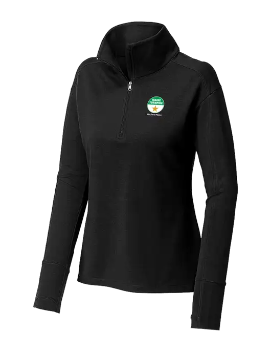 Womens Sport-Wick Flex Fleece Black 1/4-Zip w/MTA Turnpike Logo