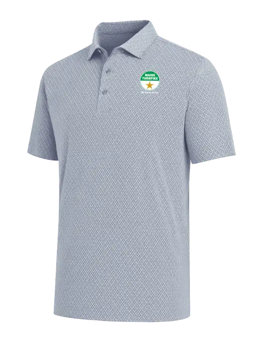 Callaway All-Over Stitched Medium Grey Chev Polo  w/MTA Turnpike Logo
