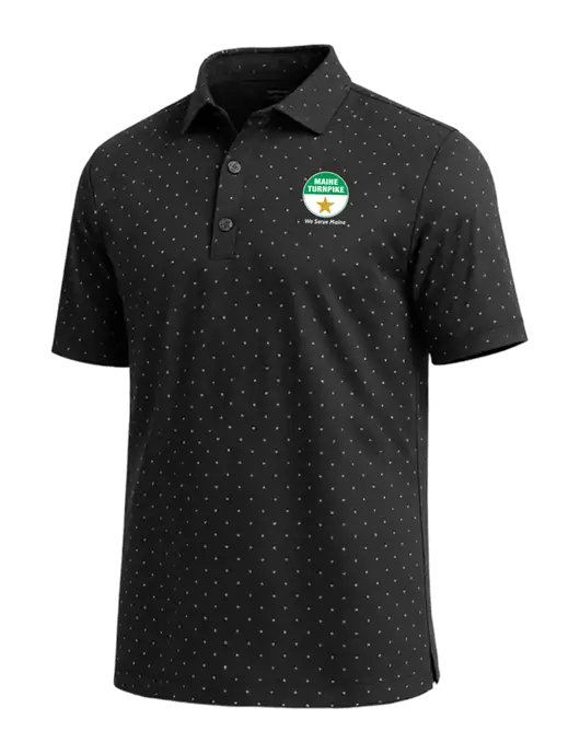 Callaway Micro Chev Black Print Polo w/MTA Turnpike Logo