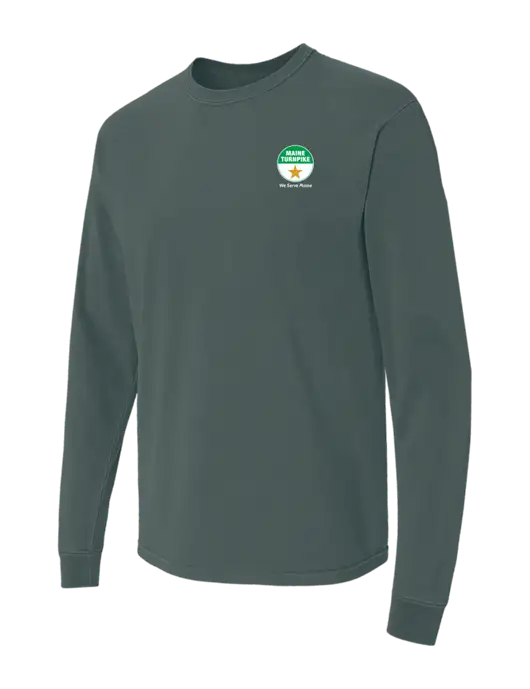 Comfort Colors Garment-Dyed Dark Green Heather Heavyweight Long Sleeve T-Shirt w/MTA Turnpike Logo