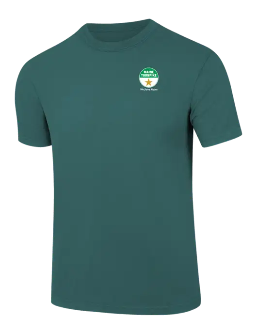 Comfort Colors 6.1 oz Dark Green Heather Heavyweight Ring Spun T-Shirt w/MTA Turnpike Logo