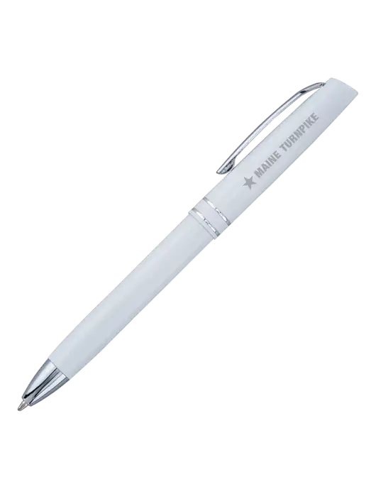 White Anguilla Black Ink Pen w/MTA Turnpike Logo