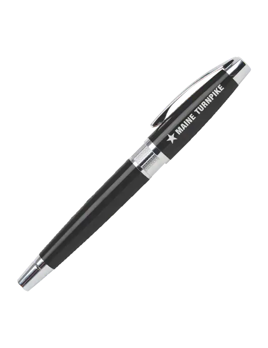 Masscotti Black Rollerball Pen - Black Ink w/MTA Turnpike Logo