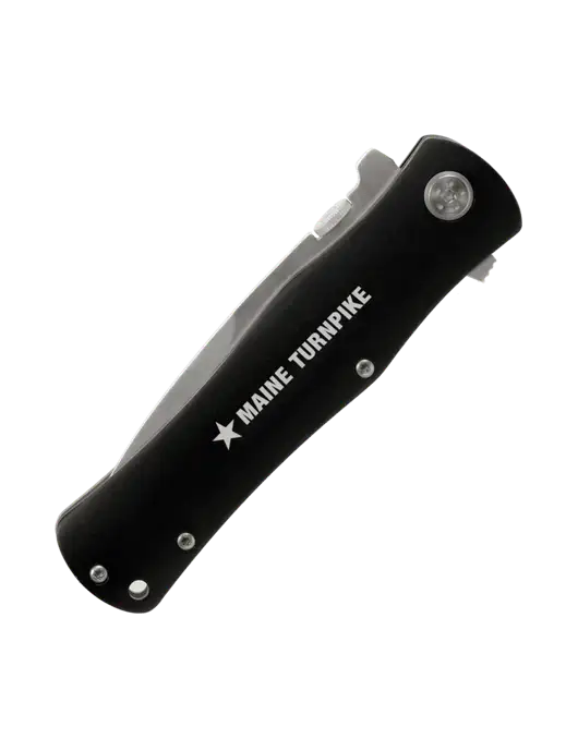 Black Folding Knife with Pocket Clip w/MTA Turnpike Logo