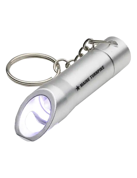 Silver Pocket LED Flashlight with Bottle Opener & Keychain w/MTA Turnpike Logo
