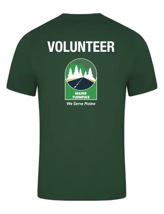 Dark Green PosiCharge Competitor Tee w/MTA Volunteer Logo, MTA Turnpike Logo